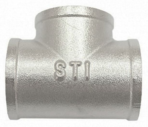 ТРОЙНИК (ВР 50мм = 2" Г/Г/Г) Равнопроходной, ЛАТУНЬ STI