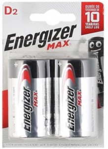 Батарейка Алкалиновая Energizer (LR20 BL2 ) БОЛЬШОЙ БОЧЕНОК тип D (блист.2шт / цена за 1шт !!!!) Емкость 18000мАч, от -18*С до +55*С