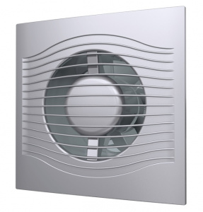 SLIM 4C gray metal, Вентилятор осевой D=100мм, вытяжной с обратным клапаном (цвет СЕРЫЙ МЕТАЛЛ)