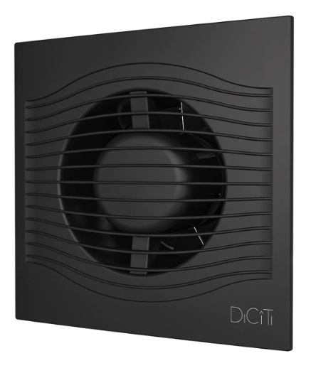 SLIM 4C Matt black, Вентилятор осевой D=100мм, вытяжной с обратным клапаном (цвет МАТОВО-ЧЕРНЫЙ)