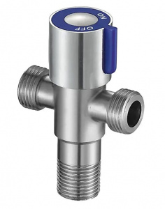 КРАН ТРЕХПРОХОДНОЙ Нержавеющая сталь SUS304, 1/2"x1/2"х1/2", для совместного подключения лейки биде и бочка унитаза Керамическая кран-букса