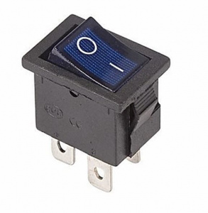 Клавишный Выключатель 250V 6А (4с) ON-OFF Синий с подсветкой Mini (RWB-207, SC-768)
