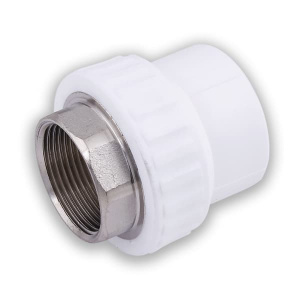 МУФТА БЕЛАЯ (PPRC) с ВР d=40 - 1 1/2 " ВНУТРЕННЯЯ РЕЗЬБА, ПОД КЛЮЧ