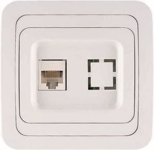 Розетка компьютерная 1-м СП Mimoza 16А IP20 бел./бел. 12035 Распродажа !!!