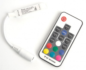 Контроллер для RGB светодиодной ленты 72Вт, 12/24V, IP20, mini, на 1 канал-2А, с радиоканальный пультом 22 режима, дальность 20м Распродажа !!!