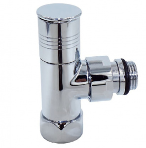 КРАН для УГЛОВОГО соединения, (КРУГЛЫЙ) 3/4"Г - 1/2"Ш ХРОМ