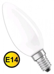 Лампа накаливания 220В, СВЕЧА 40W E14 матовая  Распродажа !!!