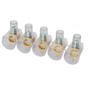 Клеммник (Зажим) винтовой концевой изолированный (КЗВИ) 25мм2, 500В, 101A, 10-проводной