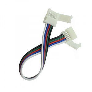 Клемма 10mm, 5контактов, 2-ух сторонняя с ПРОВОДОМ, SMD5050, IP20 для соединения RGB+W РАЗНОЦВЕТНОЙ светодиодной ленты с дополнительным диодом 12-24V