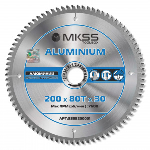 Диск Пильный по Алюминию d=200х80Тх1,6/2,4х30мм "Aluminium" по алюминию