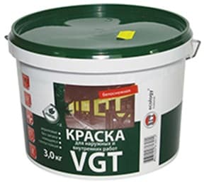 КРАСКА ВД-АК-1180 ДЛЯ НАРУЖ./ВНУТР. РАБОТ БЕЛОСНЕЖНАЯ 3кг( 4) "ВГТ"
