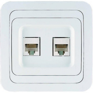 Розетка компьютерная 2-м СП Mimoza 16А IP20 бел./бел. 12036 Распродажа !!!
