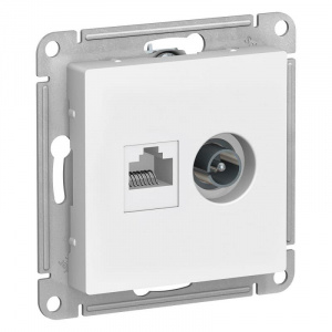 ������� ������������ + ������������� 2-�.  RJ45 ���.5E + TV �������� ����� AtlasDesign  IP20  SE ATN000189