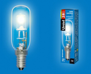 Лампа Галогенная для Холодильников и Вытяжки. HCL-28/CL/E14/F25 special (28Вт, 420лм, 3000к) Прозрачная.