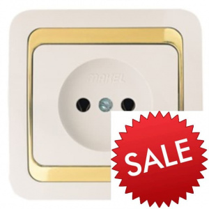 Розетка 1-м СП Mimoza б/з бел/зол.12202 РАСПРОДАЖА !!!