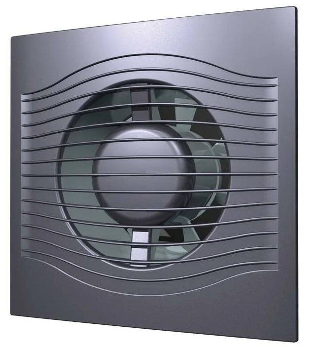 SLIM 4C dark gray metal, Вентилятор осевой D=100мм, вытяжной с обратным клапаном (цвет ТЕМНО-СЕРЫЙ МЕТАЛЛ)