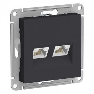 РОЗЕТКА КОМПЬЮТЕРНАЯ 2-м. RJ45 кат.5E механизм КАРБОН AtlasDesign IP20 SE ATN001085