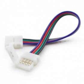 Клемма 10mm, 4контакта, 2-ух сторонняя с ПРОВОДОМ, для соединения SMD5050 RGB РАЗНОЦВЕТНОЙ светодиодной ленты, IP20 12-24V