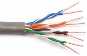 ������ ����� ���� (�����, ����������)  U/UTP, CCA, CAT 5e, PVC, 4PR 24AWG, INDOOR, SOLID,  ��� ������������ �����